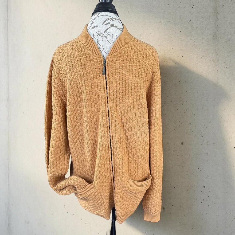 Armor Lux Mustard Zip up Sweater Size large